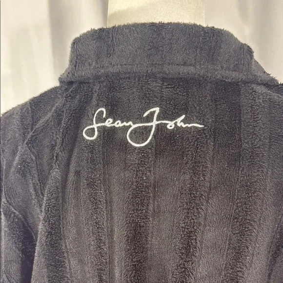 Sean John Vintage Black Fuzzy Zip-Up Sweater Size XXL